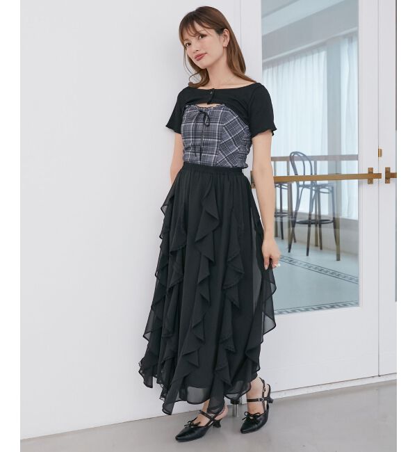  「フリルキャミ&times;トップスセット」|Tシャツ・カットソー|