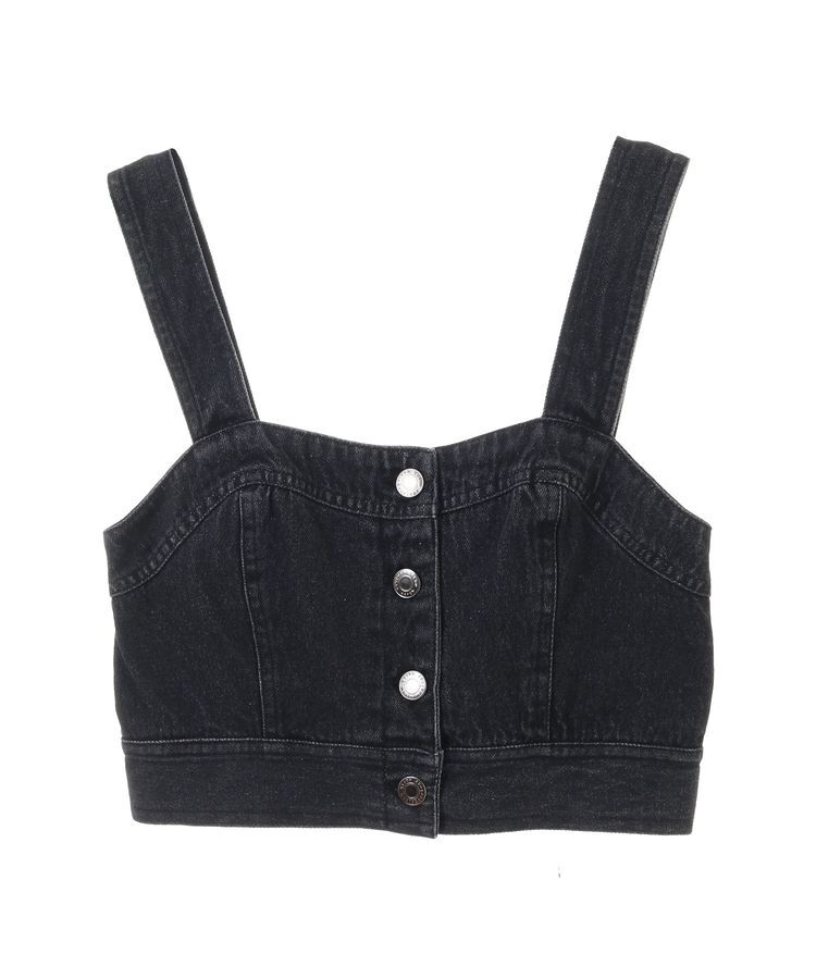 earth music&ecology「フロントボタンデニムビスチェ」|ベスト・ジレ|