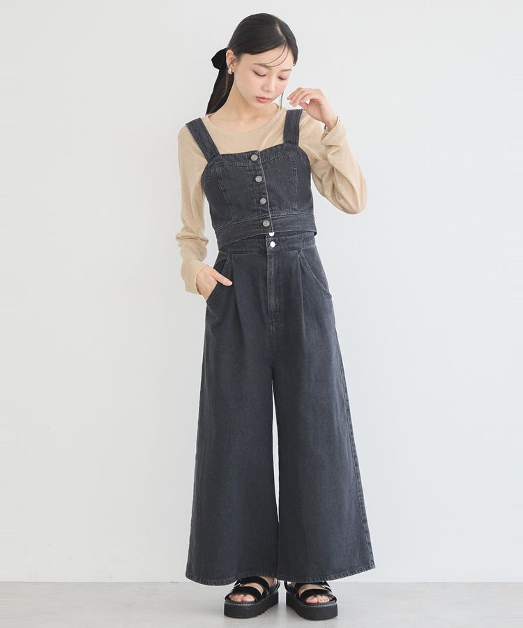 earth music&ecology「フロントボタンデニムビスチェ」|ベスト・ジレ|