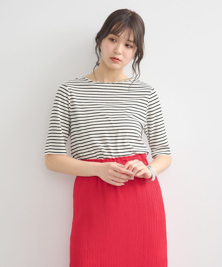 earth music&ecology「リブメローショートスリーブプルオーバー」|Tシャツ・カットソー|