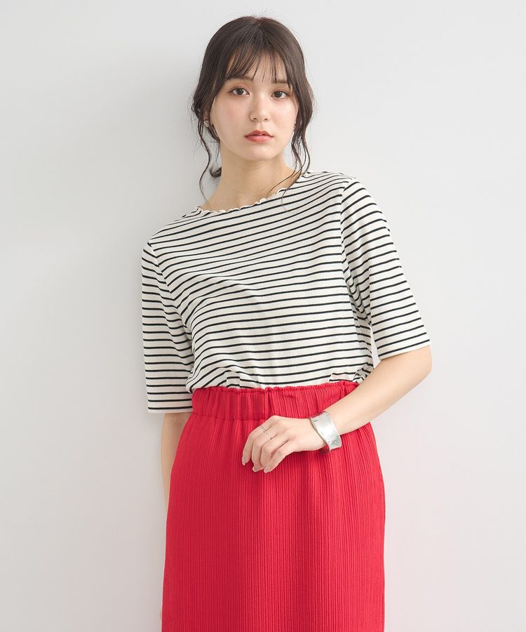 earth music&ecology「リブメローショートスリーブプルオーバー」|Tシャツ・カットソー|