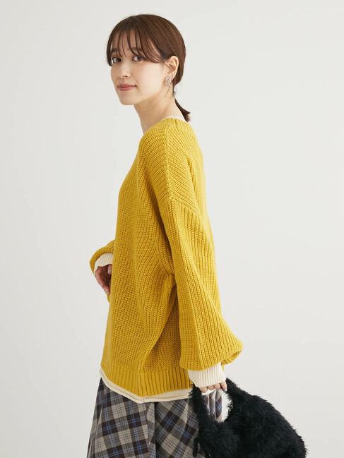 Green Parks「・Petit　Fleur　レイヤード風ハイショクニット」|ニット・セーター|