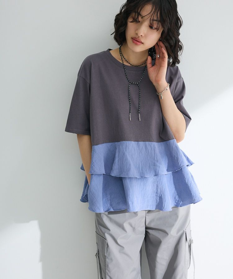 Green Parks「サテンティアードドッキングプルオーバー」|Tシャツ・カットソー|