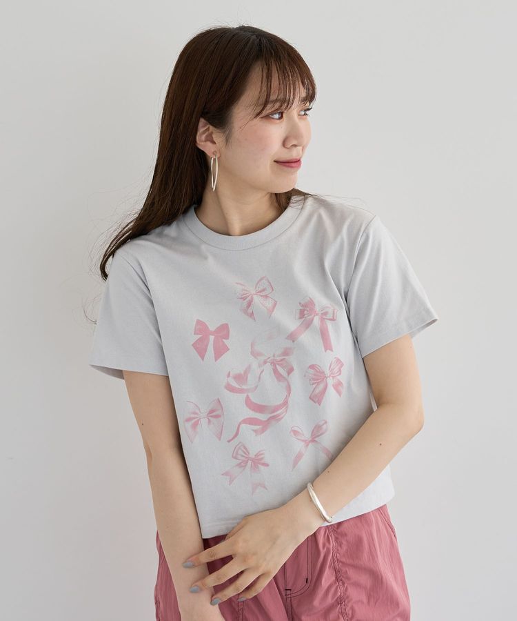 Green Parks「・DOUBLE FLAGS リボンpt TEE」|Tシャツ・カットソー|Light Gray