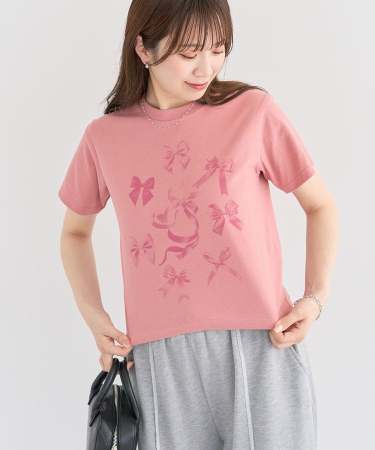 Green Parks「・DOUBLE FLAGS リボンpt TEE」|Tシャツ・カットソー|Pink