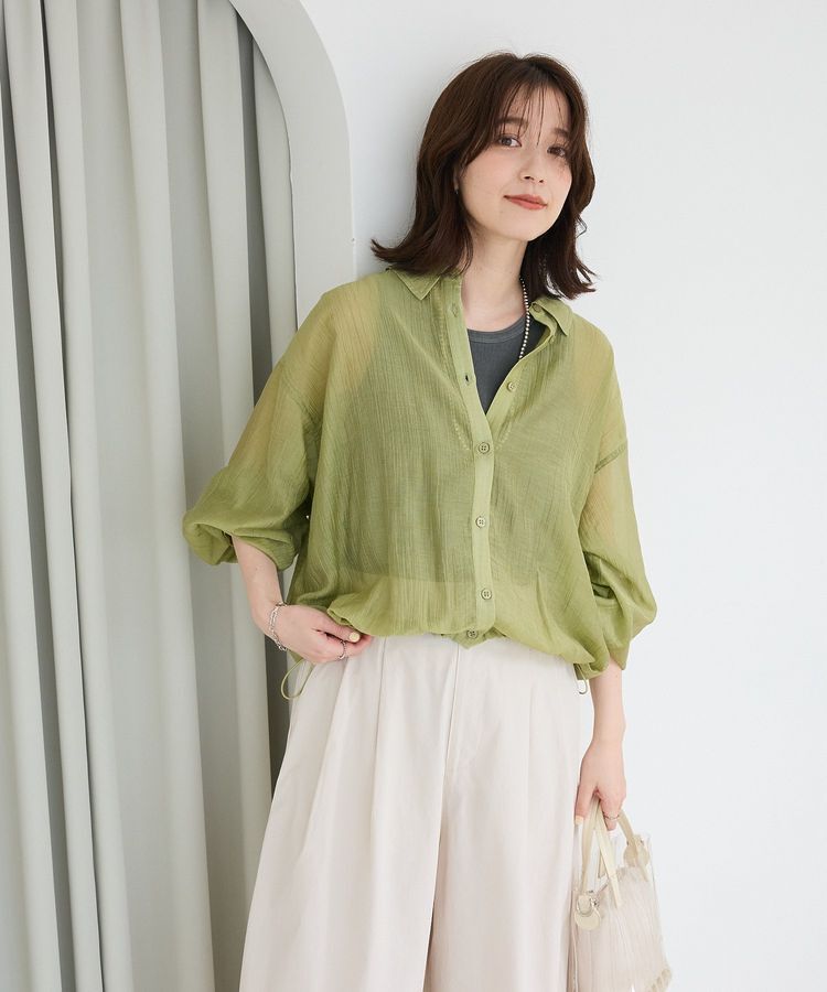 Green Parks「裾ドロストシアーシャツ」|シャツ・ブラウス|Green