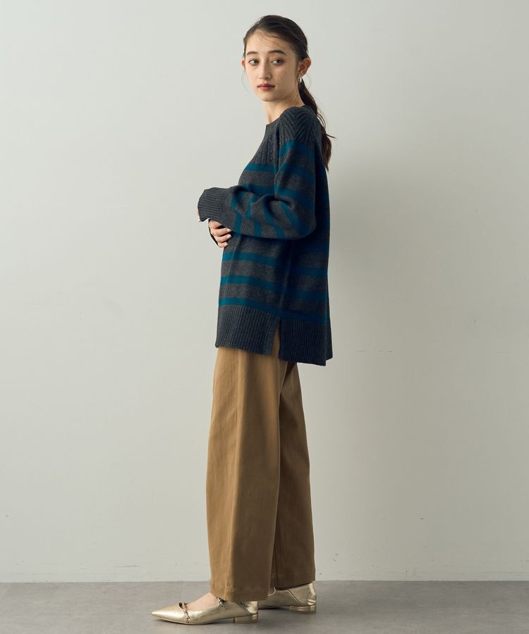 YECCA VECCA「ケーブル&times;ボーダーニット」|ニット・セーター|