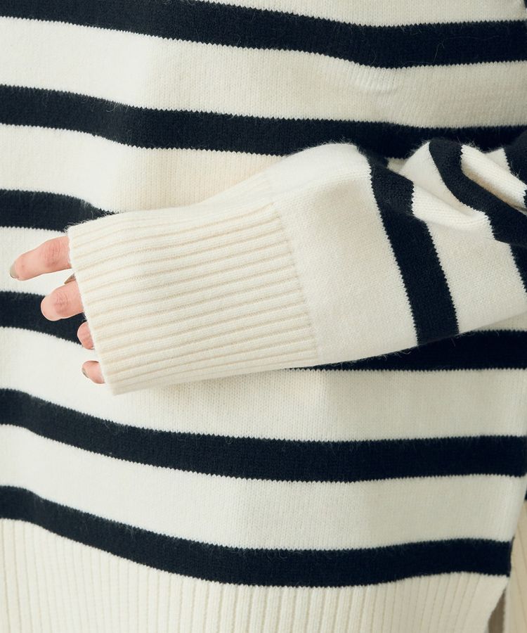 YECCA VECCA「ケーブル&times;ボーダーニット」|ニット・セーター|