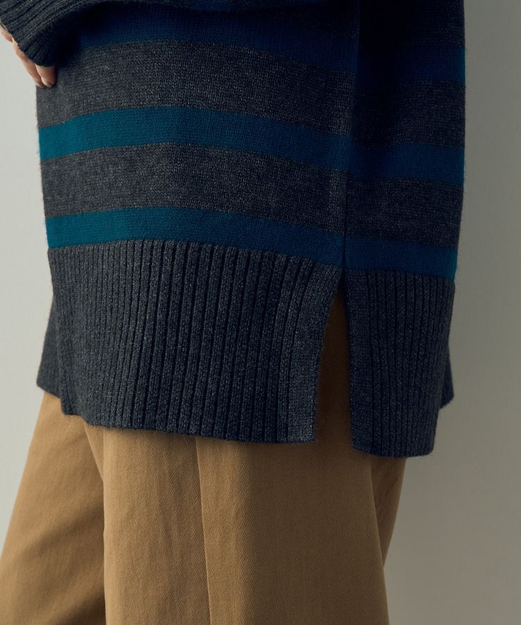 YECCA VECCA「ケーブル&times;ボーダーニット」|ニット・セーター|