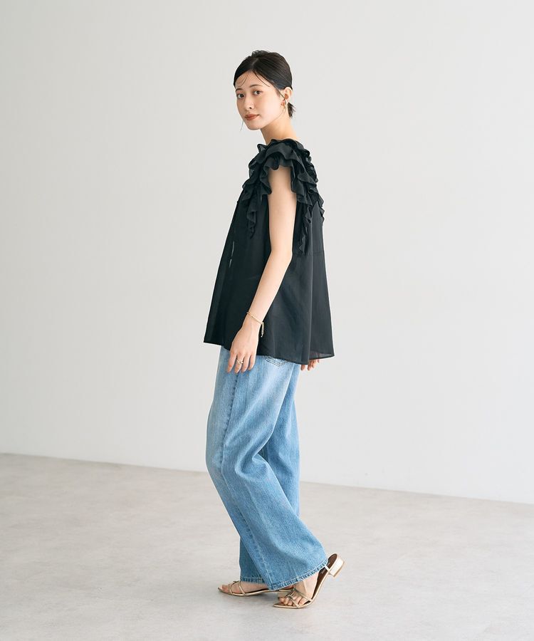 YECCA VECCA「ラッフルVネックブラウス」|シャツ・ブラウス|