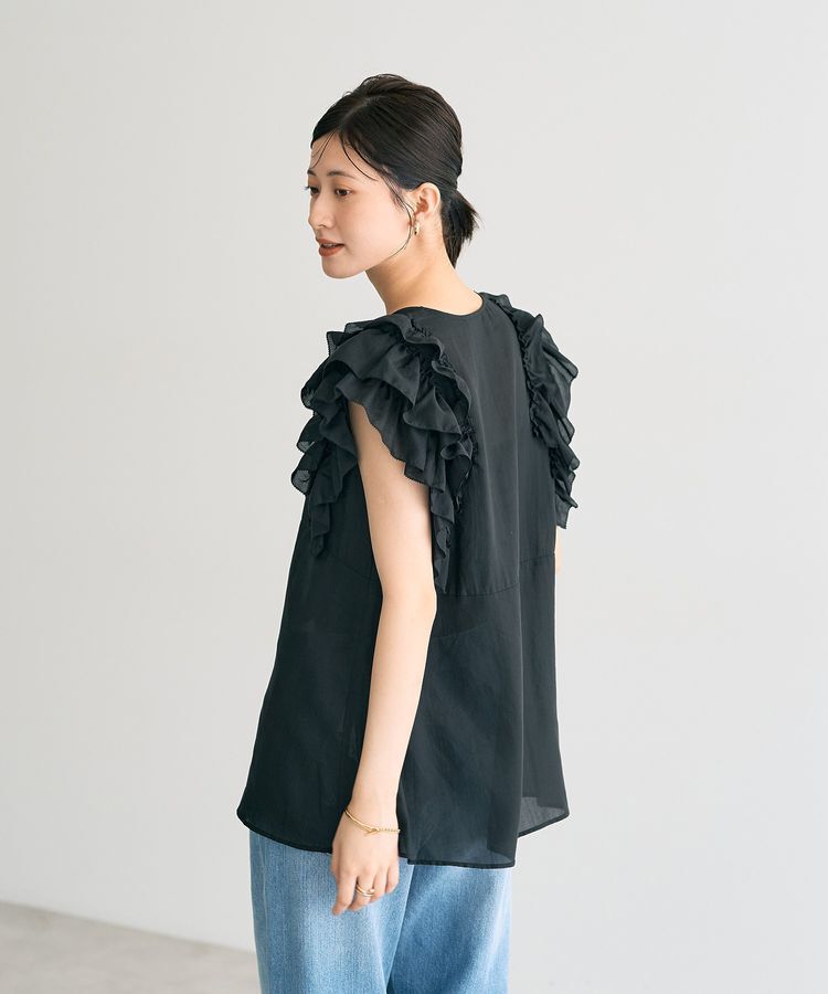 YECCA VECCA「ラッフルVネックブラウス」|シャツ・ブラウス|