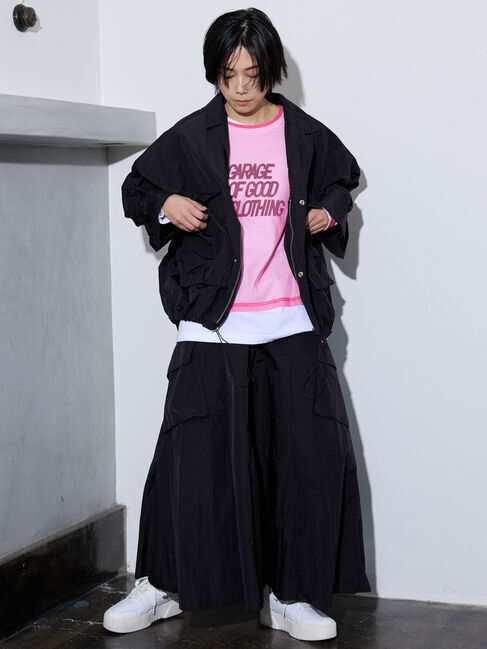 GARAGE OF GOOD CLOTHING「ナイロンフレアスカート」|フレア|