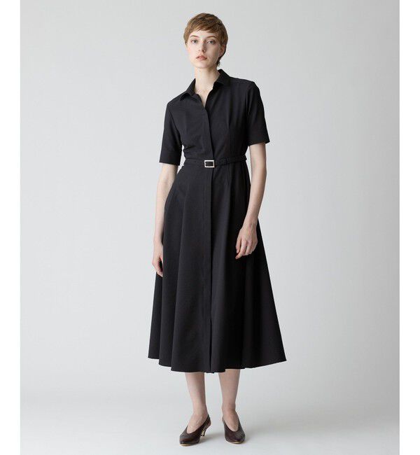 allureville「◇ サッカースキッパーシャツワンピース」|ワンピース|ブラック