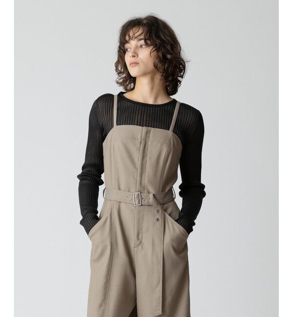 allureville「ソフトシアーリブプルオーバー」|ニット・セーター|ブラック