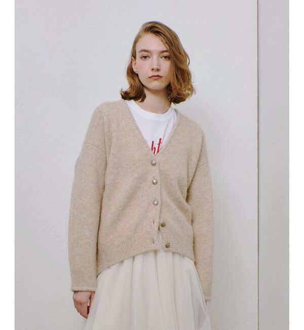 allureville「ヘアリーコクーンカーディガン」|カーディガン|ベージュ