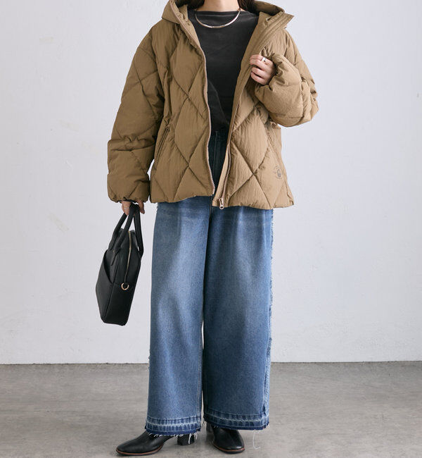  「リサイクルダウンジップアップフードジャケット」|テーラードジャケット|