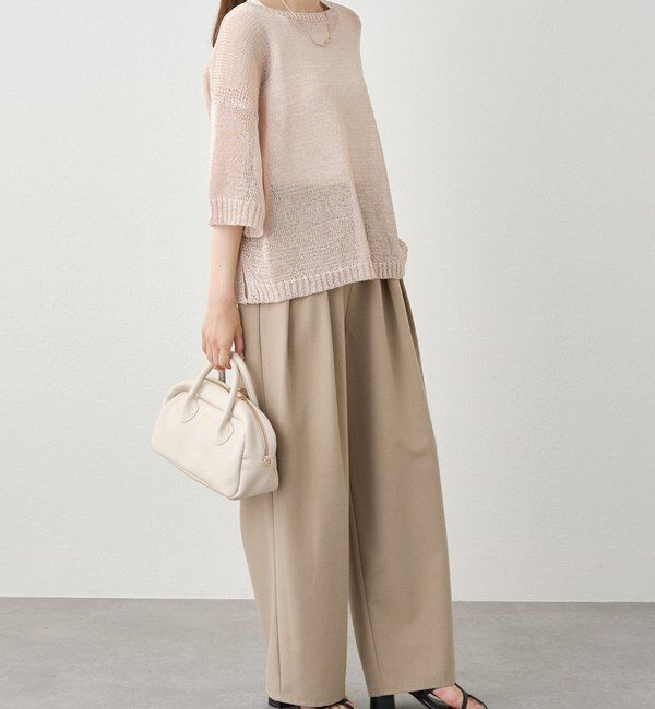  「テープヤーンハーフスリーブニットプルオーバー」|ニット・セーター|