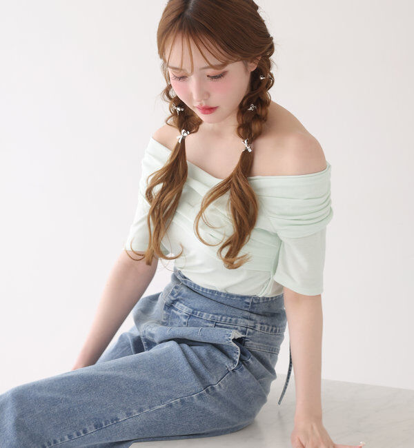  「オフショルにもなる/クロストップス」|プルオーバー|