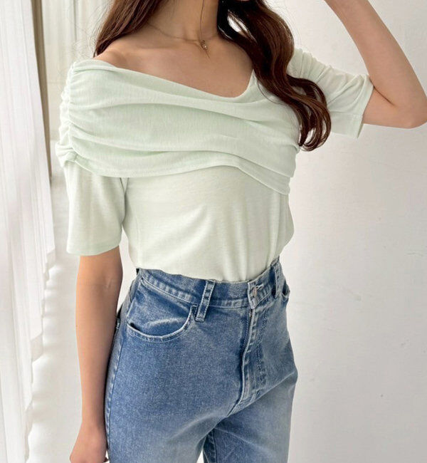  「オフショルにもなる/クロストップス」|プルオーバー|