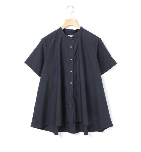MidiUmi「MidiUmi ハーフスリーブAラインシャツ」|シャツ・ブラウス|ネイビー