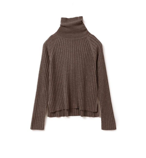 mizuiro ind「mizuiro ind ワイドリブハイネックプルオーバー」|ニット・セーター|ブラウン