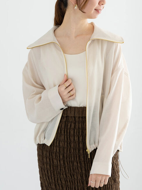 Te chichi「シアースタンドカラーブルゾン」|ブルゾン・スタジャン|ベージュ