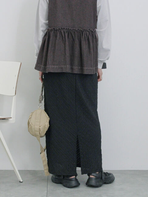 Samansa Mos2 blue「バイアスフリルカットスカート」|スカート|