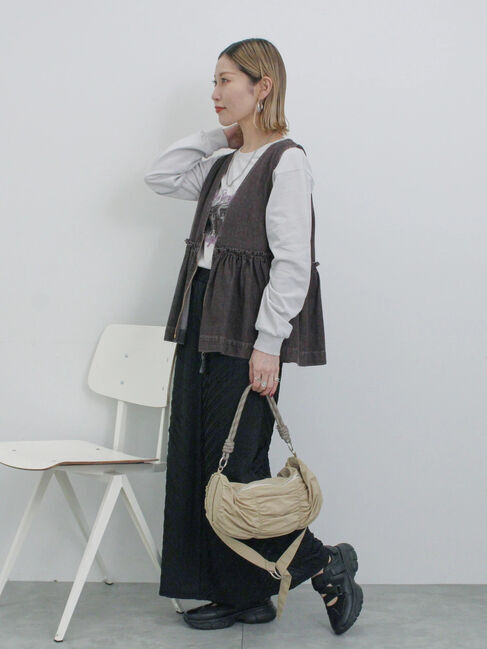 Samansa Mos2 blue「バイアスフリルカットスカート」|スカート|