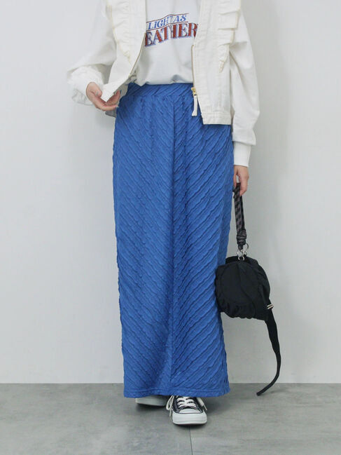 Samansa Mos2 blue「バイアスフリルカットスカート」|スカート|