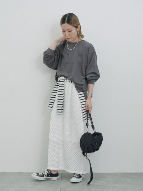 Samansa Mos2 blue「バイアスフリルカットスカート」|スカート|