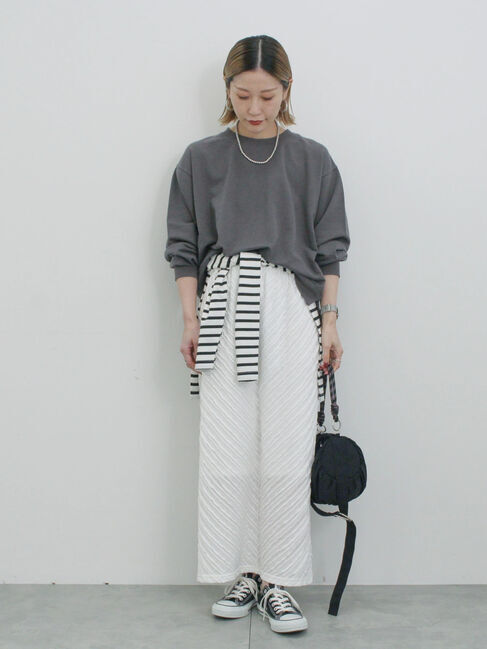 Samansa Mos2 blue「バイアスフリルカットスカート」|スカート|