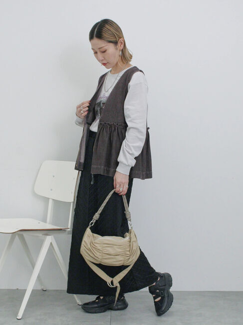 Samansa Mos2 blue「バイアスフリルカットスカート」|スカート|