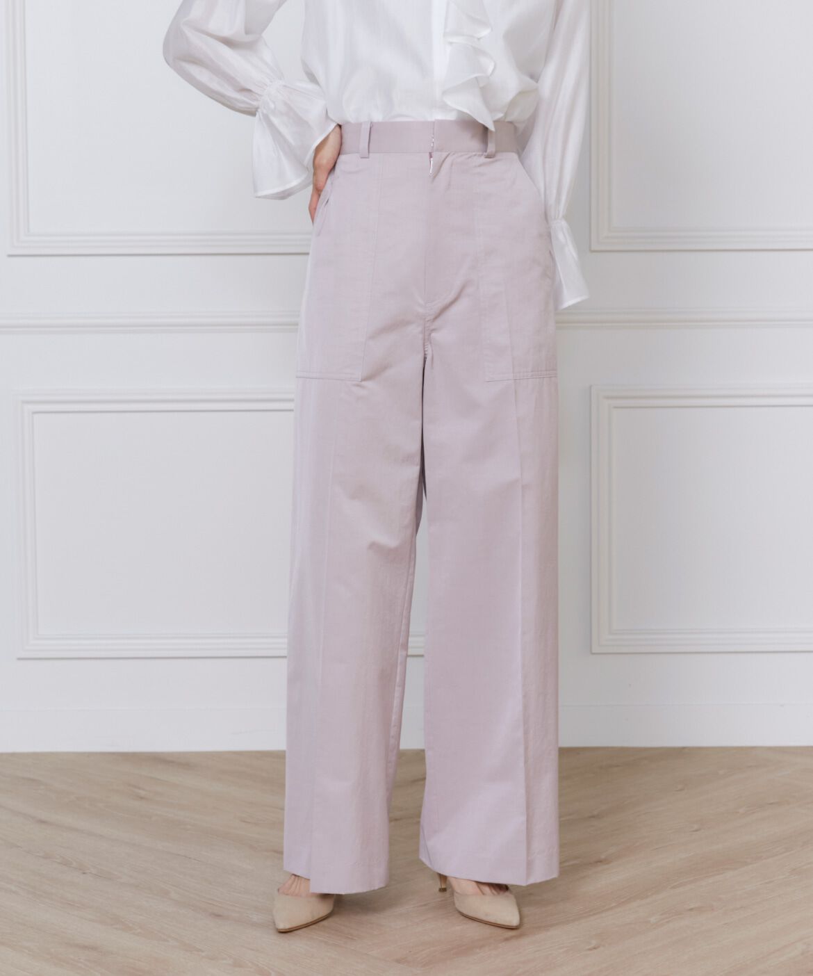 INED「サテンベイカーパンツ」|カーゴ|