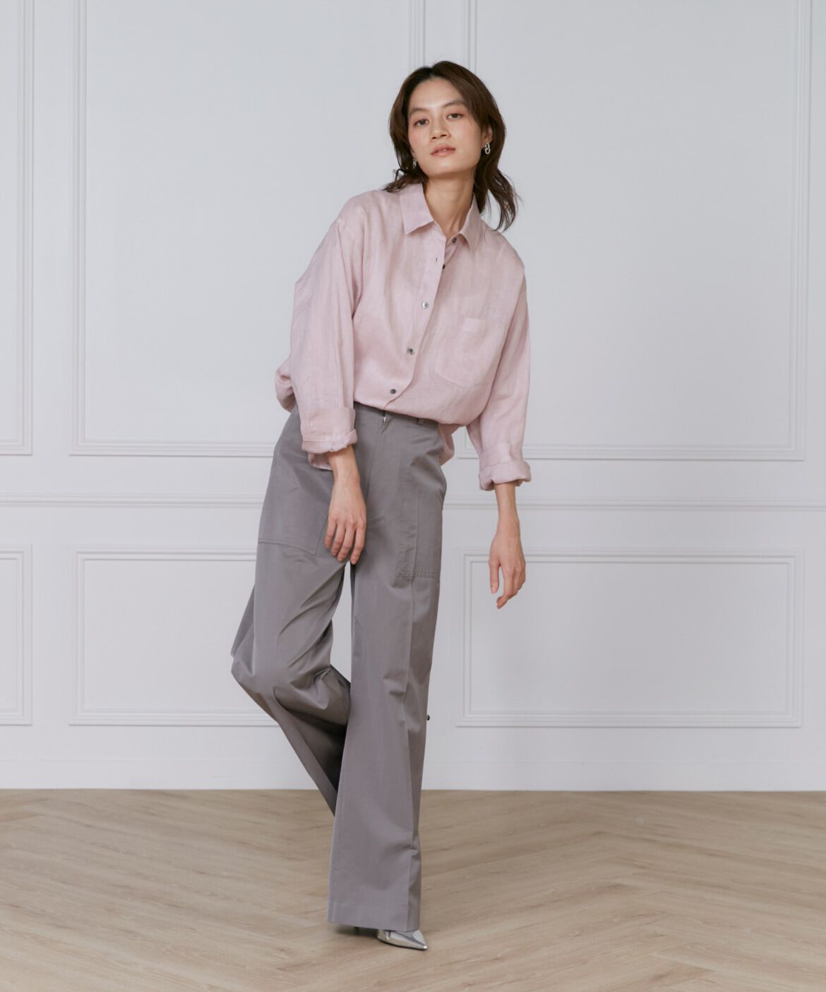 INED「サテンベイカーパンツ」|カーゴ|