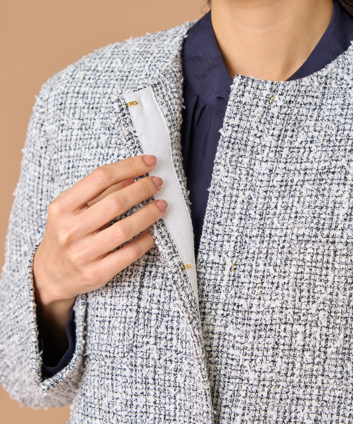 7-IDconcept.「ツイードノーカラージャケット」|ノーカラージャケット|