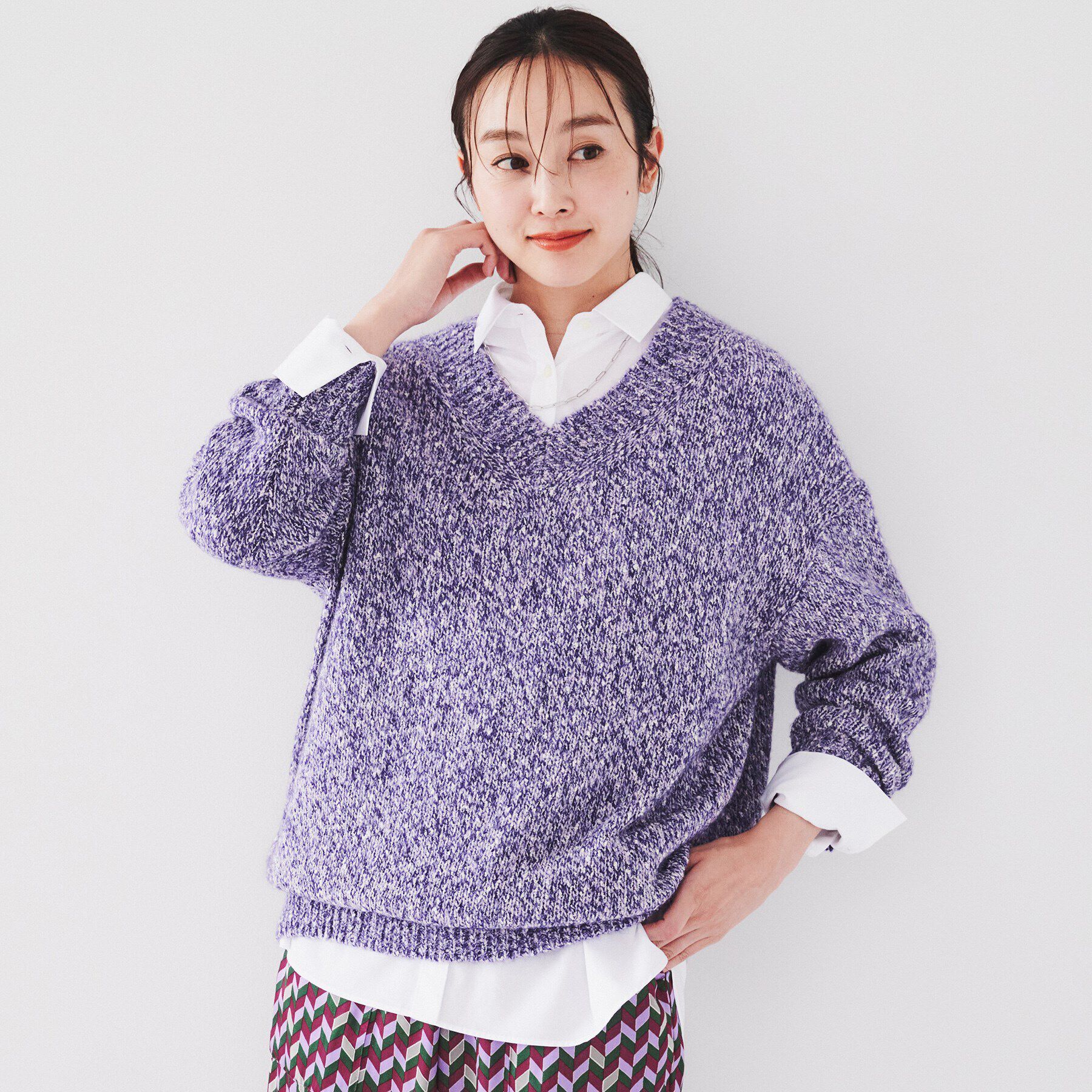 UNTITLED「【ゆったり/こなれ感】ミックスツイストプルオーバーニット」|ニット・セーター|