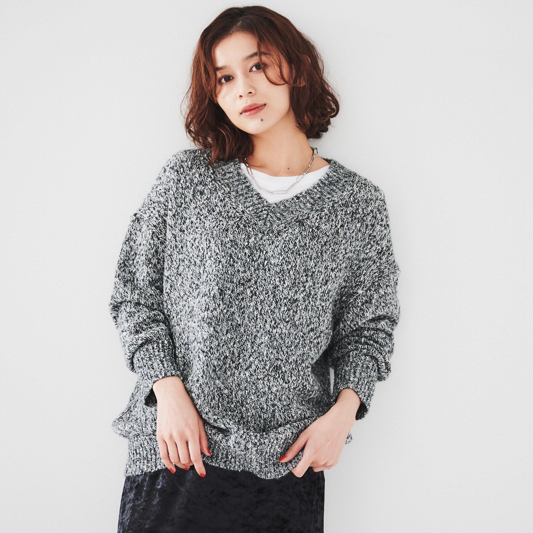 UNTITLED「【ゆったり/こなれ感】ミックスツイストプルオーバーニット」|ニット・セーター|