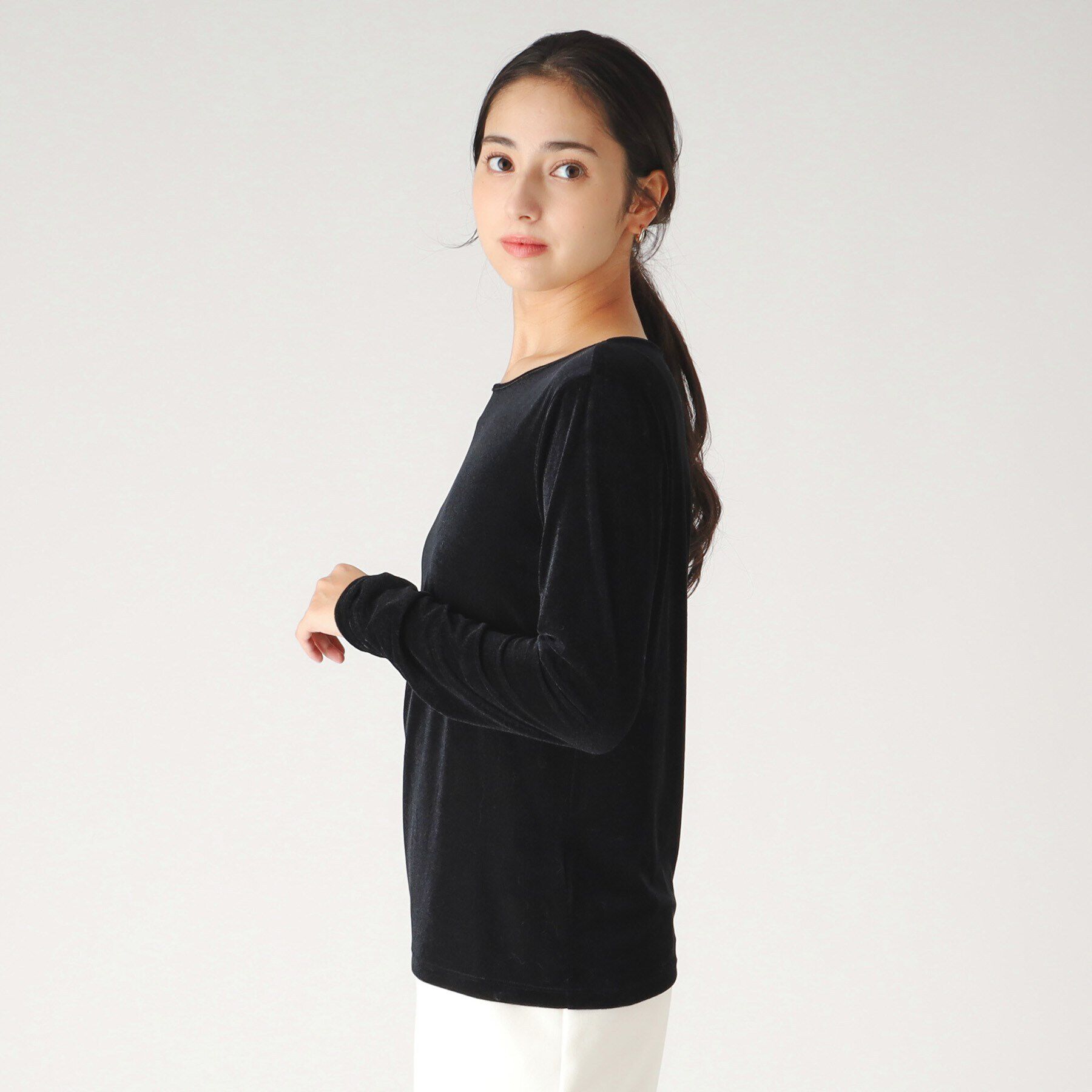 COUP DE CHANCE「【洗える／日本製】ベロア調プルオーバージャージ」|Tシャツ・カットソー|