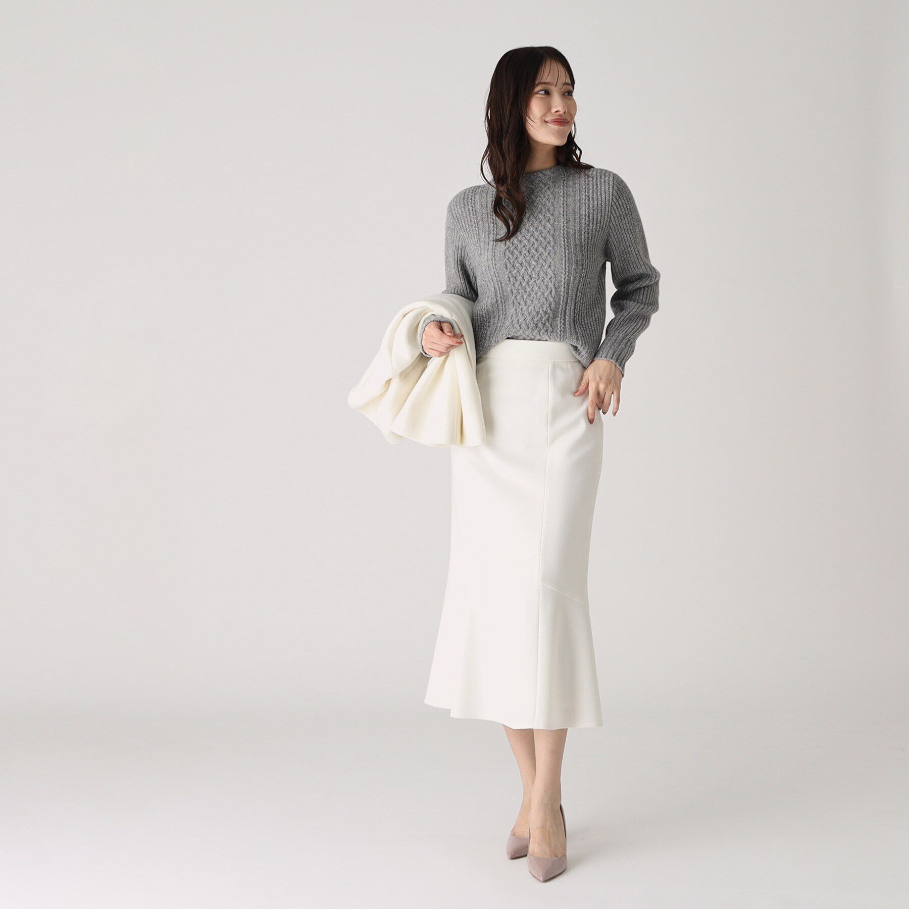 COUP DE CHANCE「【洗える／日本製】カジュアル過ぎない！大人のケーブルニットプルオーバー」|ニット・セーター|