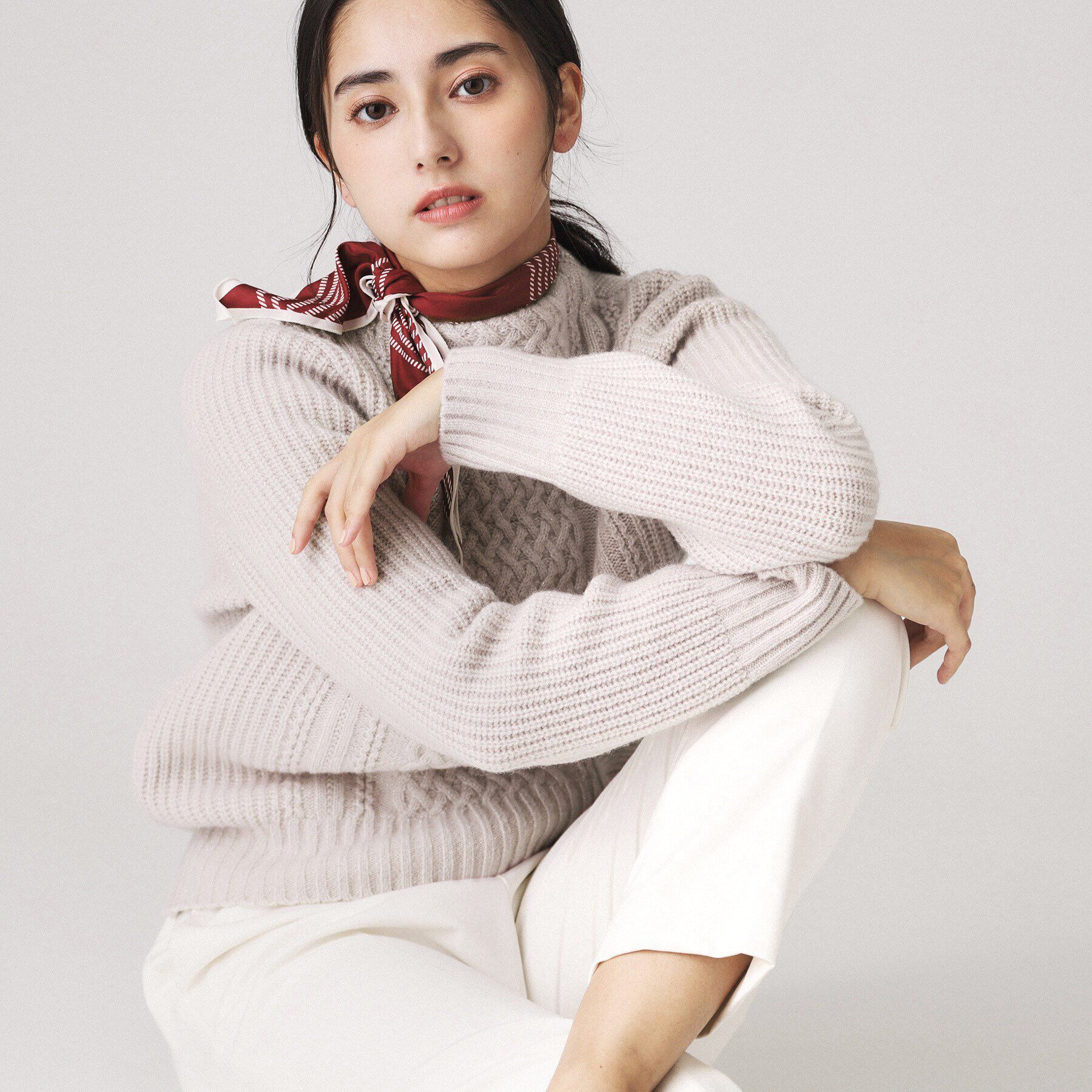 COUP DE CHANCE「【洗える／日本製】カジュアル過ぎない！大人のケーブルニットプルオーバー」|ニット・セーター|