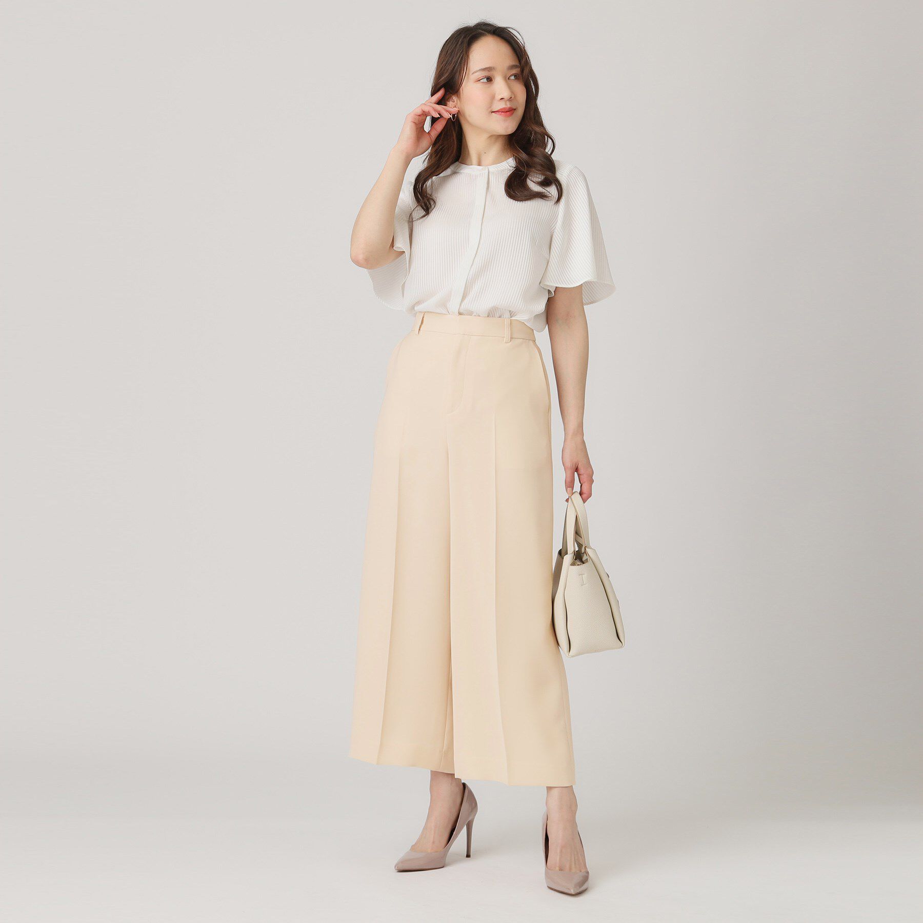 COUP DE CHANCE「【洗える／日本製／裏付き】センタープレス入ワイドパンツ」|その他|