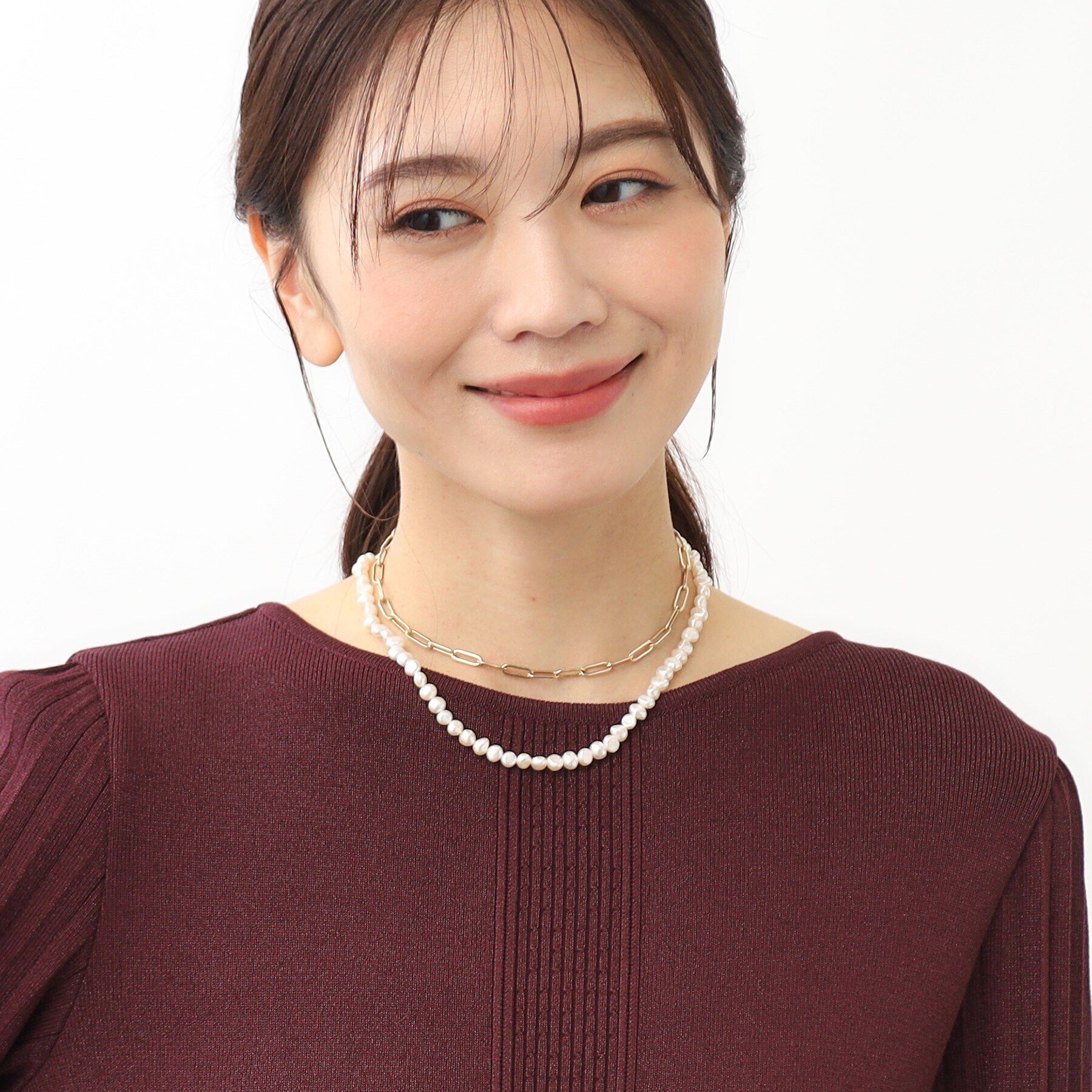 Reflect「【2WAY／チェーンのアレンジ可】淡水パールチェーンネックレス」|ネックレス|