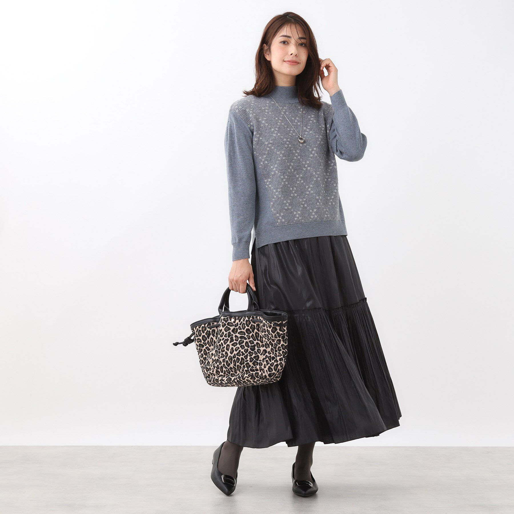 Reflect「アーガイル柄ハイネックニット」|ニット・セーター|