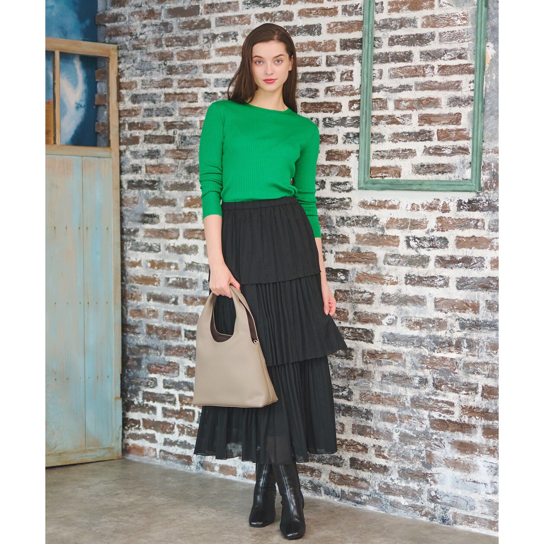 DRESSTERIOR「ワイドリブクルーネックプルオーバー」|ニット・セーター|