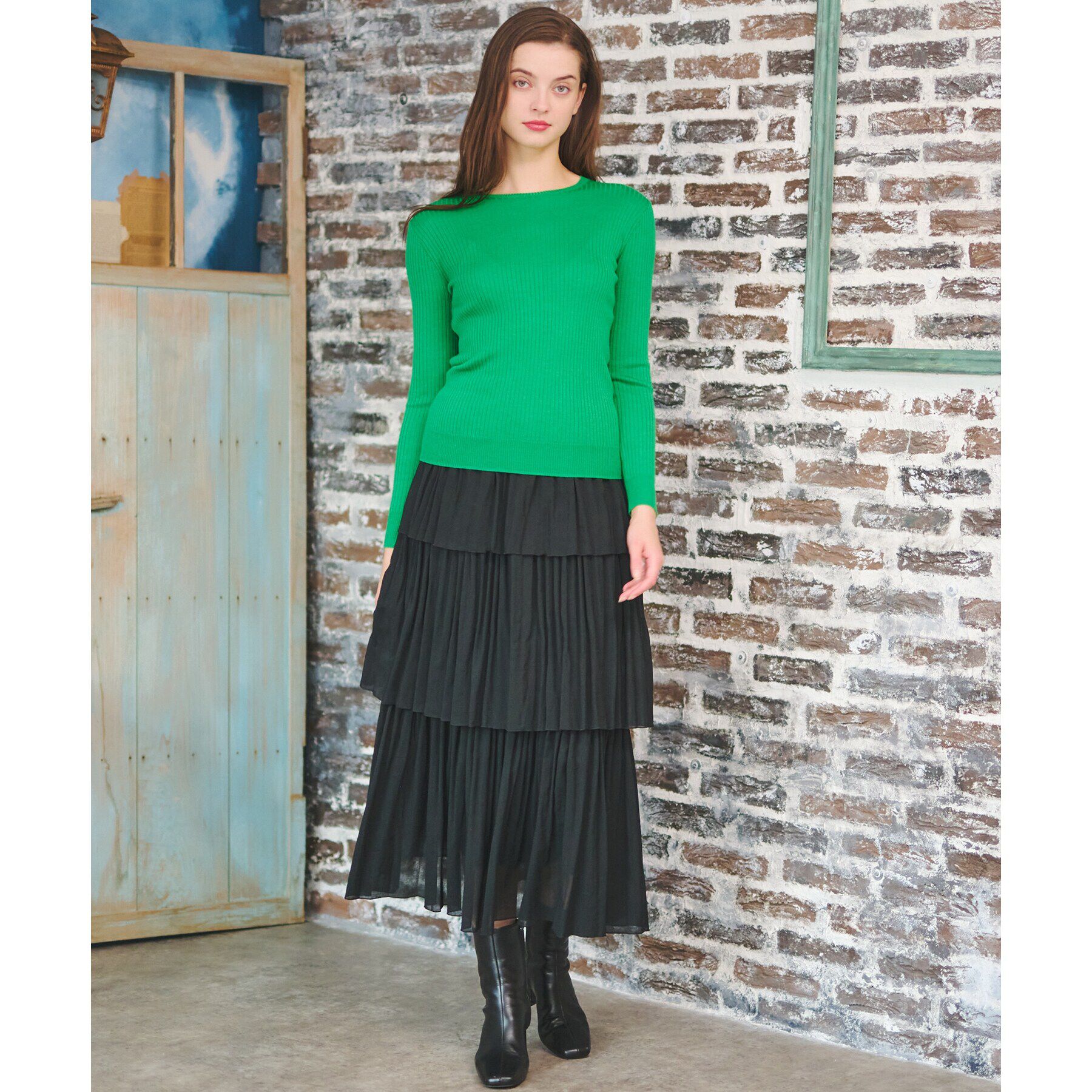 DRESSTERIOR「ワイドリブクルーネックプルオーバー」|ニット・セーター|