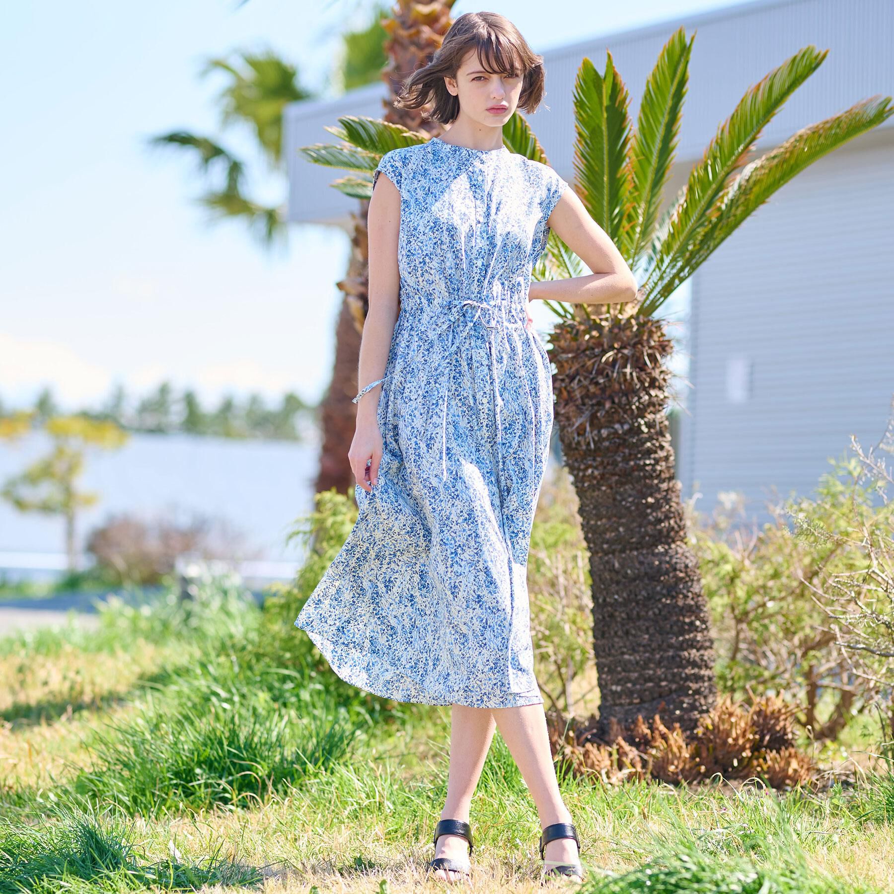 DRESSTERIOR「【ポケット付き/花柄】フラワープリントフレンチスリーブワンピ」|ワンピース|