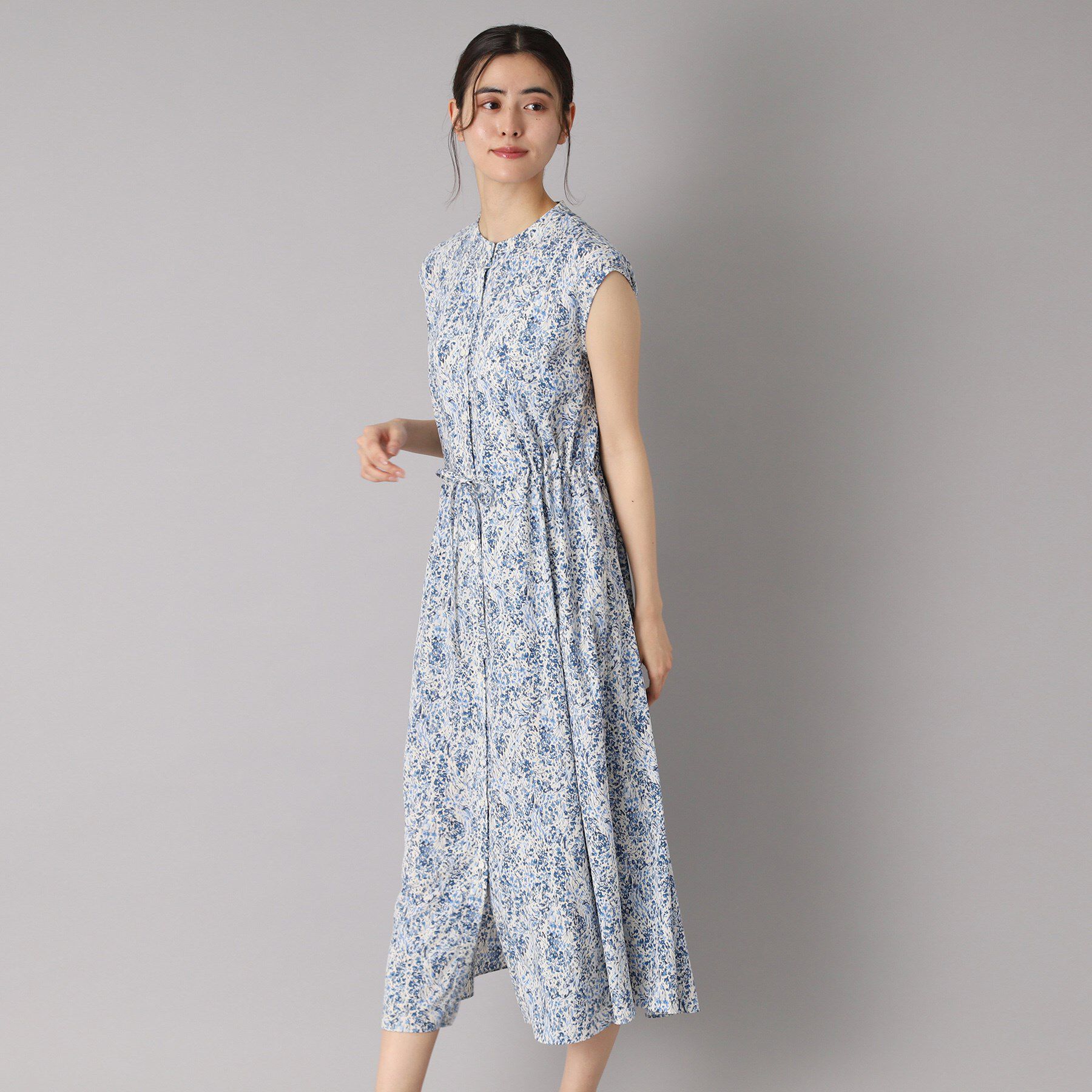 DRESSTERIOR「【ポケット付き/花柄】フラワープリントフレンチスリーブワンピ」|ワンピース|