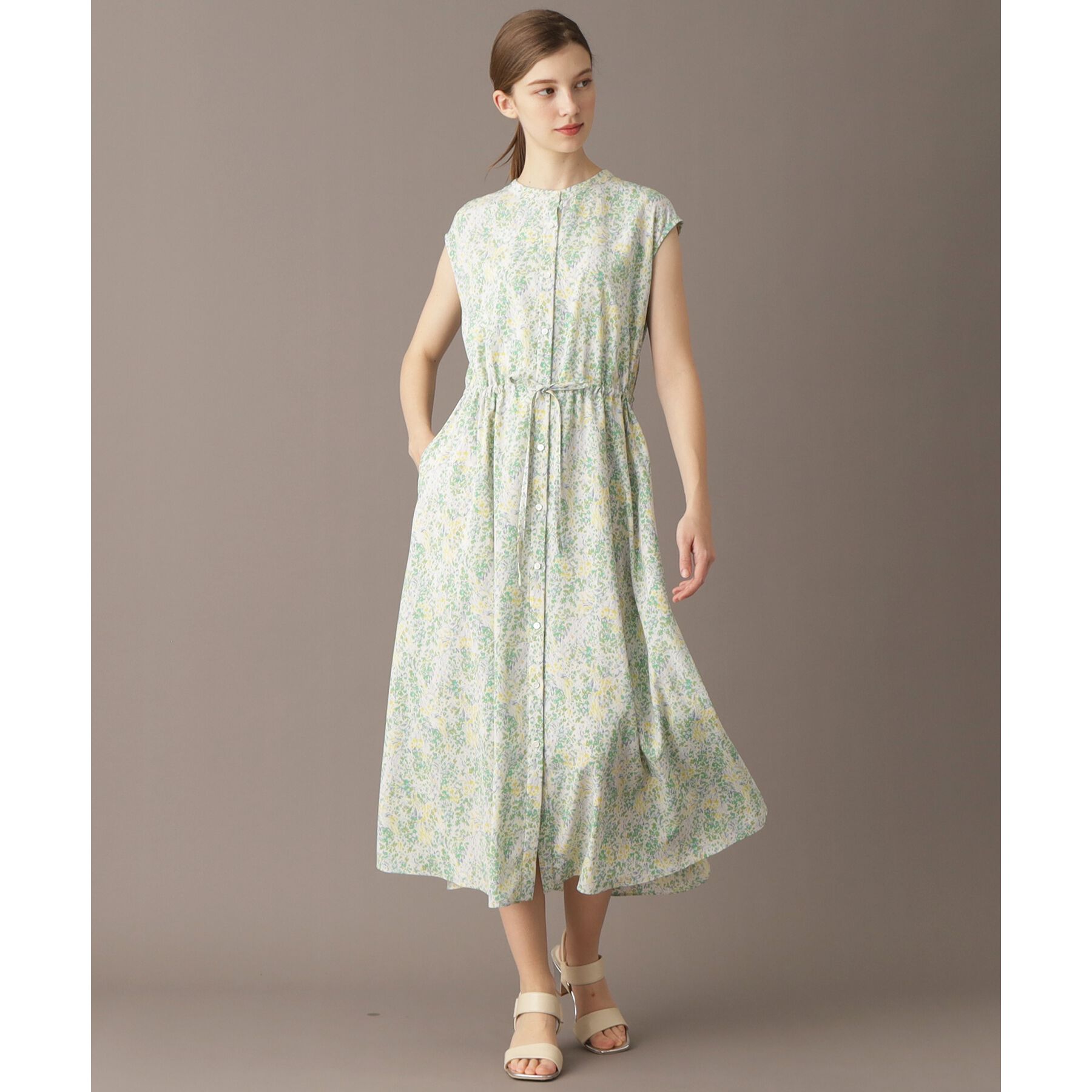 DRESSTERIOR「【ポケット付き/花柄】フラワープリントフレンチスリーブワンピ」|ワンピース|