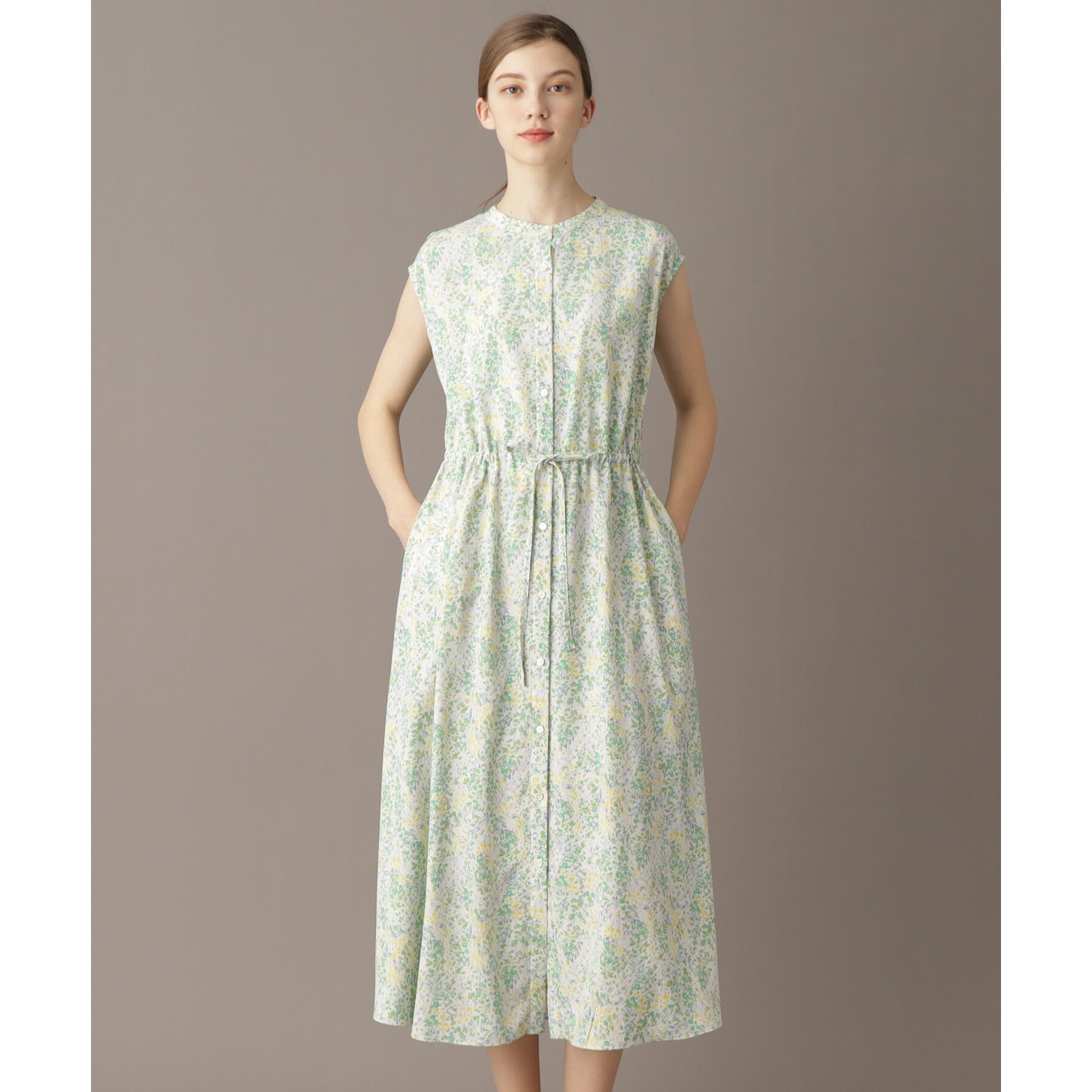 DRESSTERIOR「【ポケット付き/花柄】フラワープリントフレンチスリーブワンピ」|ワンピース|