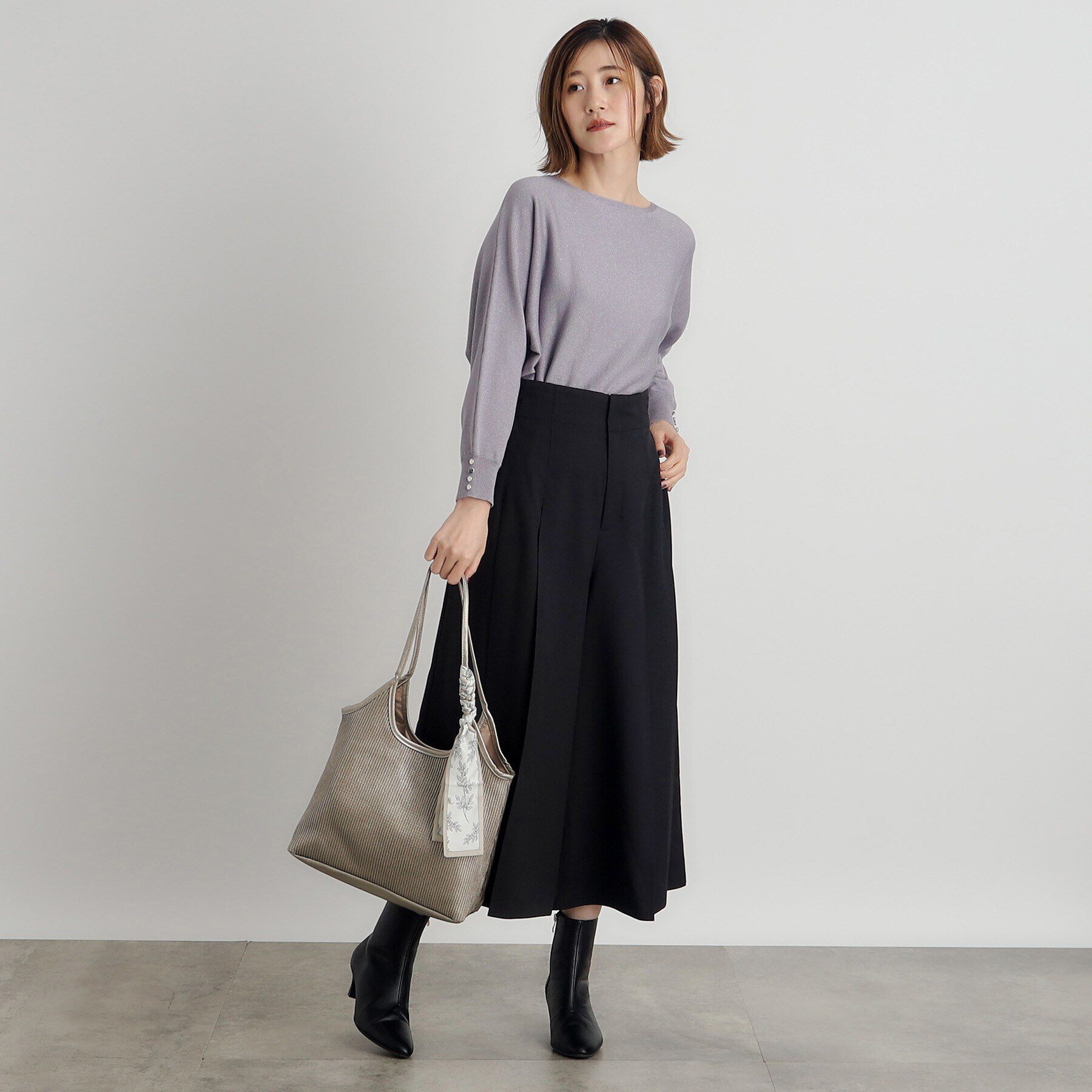 grove「プリーツスカーフトート」|トートバッグ|